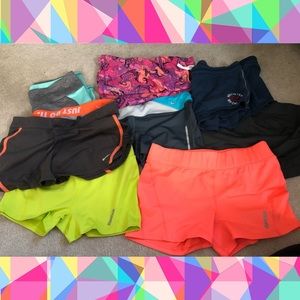 Nike Reebok Hollister Womens Gym Shorts Lot (8pcs)